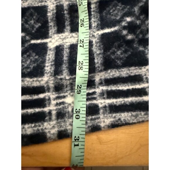 FREE PEOPLE PONCHO XS/S "MISS YOU" Hooded Jacket Winter PLAID BLUE NWOT - Picture 5 of 9